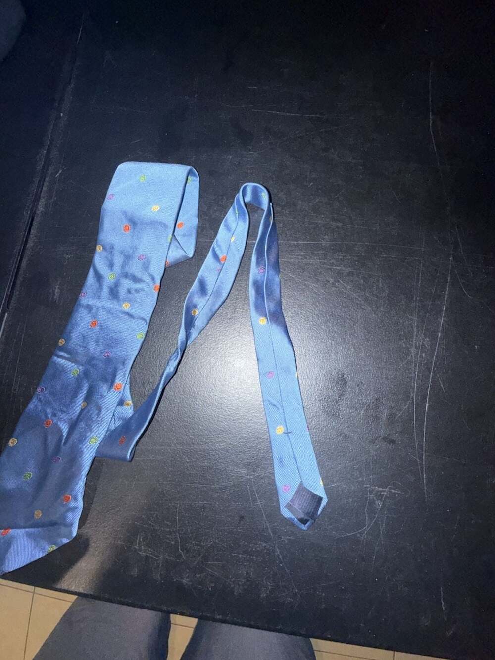 Brooks Brothers Makers and Merchants Silk Tie Blue with Multi-Color Polka Dots - Picture 3 of 5